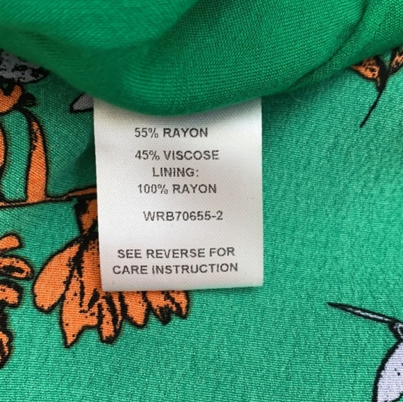 Lost + Wander Kelly Green Jumpsuit with Botanical Print & Sash Belt. Like New! - Picture 7 of 8